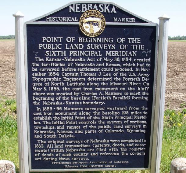 SE Corner of Nebraska Cast Iron Monument